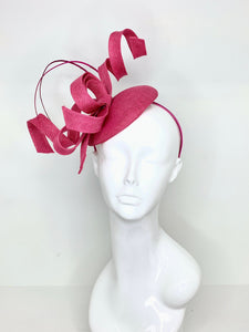 Raspberry Pink Fascinator, Womens Tea Party Hat, Church Hat, Kentucky Derby Hat, Fancy Hat, Pink Hat, Tea Party Hat,wedding hat
