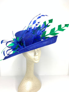 Royal Blue and Green Kentucky Derby Hat, Church hat, Tea Party Hat, Blue Hat, Formal Hat, Fashion Hat, Church Hat, Derby Hat