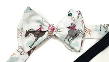 Load image into Gallery viewer, Horse Jockey Derby Theme Mens Reversible Bow Tie