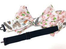 Load image into Gallery viewer, Pink Rose Derby Theme Mens Reversible Bow Tie