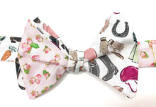 Load image into Gallery viewer, Pink Rose Derby Theme Mens Reversible Bow Tie