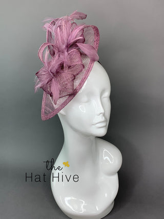 Lavender Purple Fascinator, Womens Tea Party Hat, Church Hat, Derby Hat, Fancy Hat, Silver Hat, Tea Party Hat, wedding hat