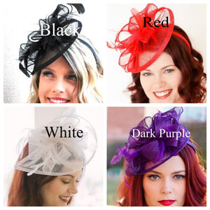 Black Fascinator on headband, Style:&quot;The Kenni&quot; Tea Party Hat, Derby Hat, Church Hat, Kentucky Derby, Fancy Hat, Tea Party Hat, wedding hat
