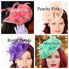 Load image into Gallery viewer, Black Fascinator on headband, Style:&quot;The Kenni&quot; Tea Party Hat, Derby Hat, Church Hat, Kentucky Derby, Fancy Hat, Tea Party Hat, wedding hat