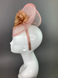 Blush Pink, feather free fascinator on headband, Blush, Womens hat, Tea Party Hat, Church Hat, Derby Hat, Fancy Hat, blush rose