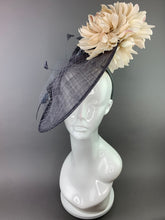 Load image into Gallery viewer, Gray and Cream Fascinator, hatinator, Kentucky Derby Hat, Church Hat, Fancy Hat, Royal Hat, Tea Party Hat, wedding hat