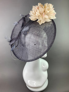 Gray and Cream Fascinator, hatinator, Kentucky Derby Hat, Church Hat, Fancy Hat, Royal Hat, Tea Party Hat, wedding hat