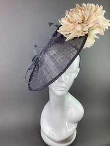 Gray and Cream Fascinator, hatinator, Kentucky Derby Hat, Church Hat, Fancy Hat, Royal Hat, Tea Party Hat, wedding hat
