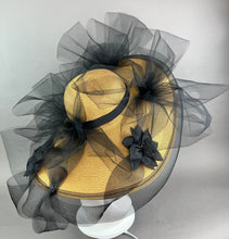 Load image into Gallery viewer, Black and Brown, Derby Hat, Feather Free, Kentucky Derby Hat, Tea Party Hat, Formal Hat, Church Hat, Wedding Hat, Funeral Hat, Wide Brim Hat