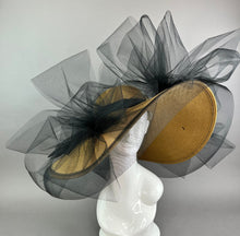 Load image into Gallery viewer, Black and Brown, Derby Hat, Feather Free, Kentucky Derby Hat, Tea Party Hat, Formal Hat, Church Hat, Wedding Hat, Funeral Hat, Wide Brim Hat