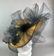 Load image into Gallery viewer, Black and Brown, Derby Hat, Feather Free, Kentucky Derby Hat, Tea Party Hat, Formal Hat, Church Hat, Wedding Hat, Funeral Hat, Wide Brim Hat