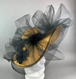 Black and Brown, Derby Hat, Feather Free, Kentucky Derby Hat, Tea Party Hat, Formal Hat, Church Hat, Wedding Hat, Funeral Hat, Wide Brim Hat