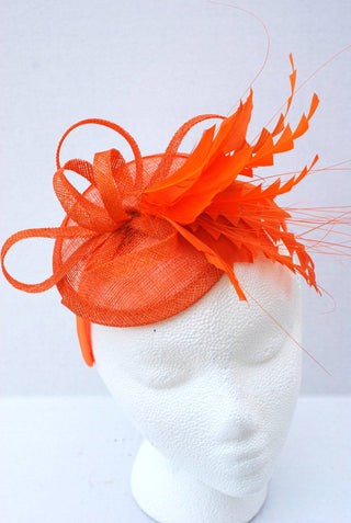 The Haleigh Marigold Orange Fascinator, Tea Party Hat, Church Hat, Kentucky Derby Hat, Fancy Hat, British, Wedding Hat, Fascinator