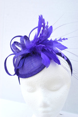 Royal Purple Fascinator, Tea Party Hat, Church Hat, Kentucky Derby Hat, Fancy Hat, British Hat, Wedding Hat Plum Purple Fascinator