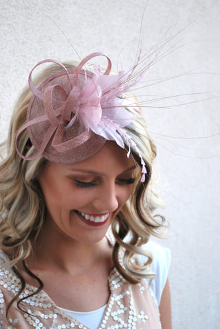 The Haleigh Blush Pink Fascinator, Tea Party Hat, Church Hat, Derby Hat, Fancy Hat, Pink Hat, Tea Party Hat, wedding hat