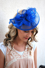 Load image into Gallery viewer, Royal Blue Fascinator, Tea Party Hat, Church Hat, Derby Hat, Fancy Hat, Royal Blue Hat, wedding hat, Blue Fascinator, womens hat