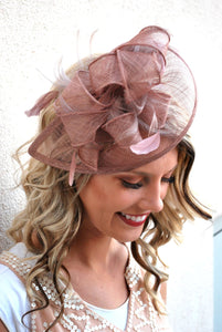 Blush Pink Fascinator, Women&#39;s Tea Party Hat, Church Hat, Derby Hat, Fancy Hat, Pink Hat, Tea Party Hat, wedding hat