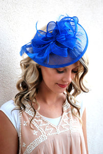 Royal Blue Fascinator, Tea Party Hat, Church Hat, Derby Hat, Fancy Hat, Royal Blue Hat, wedding hat, Blue Fascinator, womens hat