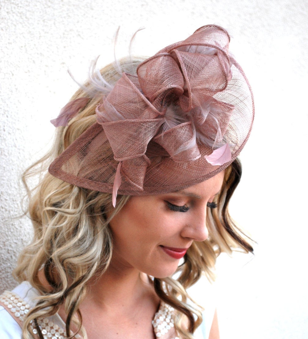 Blush Pink Fascinator, Women's Tea Party Hat, Church Hat, Derby Hat, Fancy Hat, Pink Hat, Tea Party Hat, wedding hat