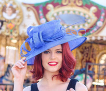 Load image into Gallery viewer, Royal Blue Kentucky Derby Hat