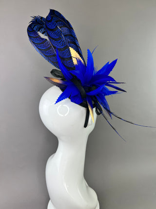 ROYAL BLUE LADY AMHERST FASCINATOR