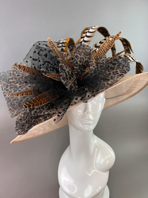 BLACK CRINOLINE HAT WITH PHEASANT FEATHERS – The Hat Hive