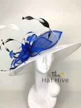 Load image into Gallery viewer, WHITE, ROYAL BLUE, BLACK DERBY HAT