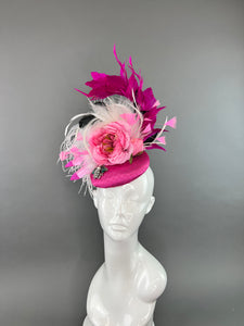 PINK AND WHITE BLOOM FASCINATOR