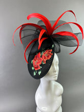 Load image into Gallery viewer, red rose fascinator