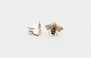 GOLD CRYSTAL BEE EARRINGS