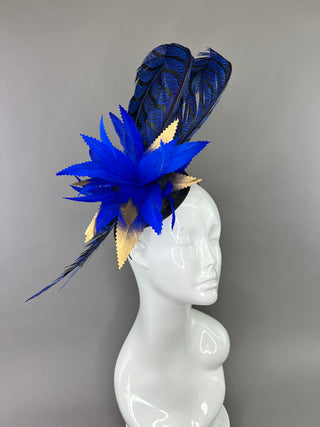 ROYAL BLUE LADY AMHERST FASCINATOR