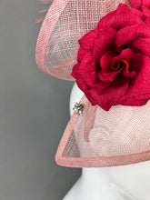 Load image into Gallery viewer, BLUSH PINK WITH ROSES FASCINATOR