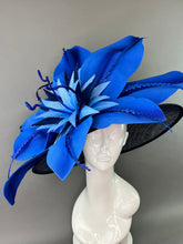 Load image into Gallery viewer, BLUE FLORAL BLOOM WIDE BRIM HAT