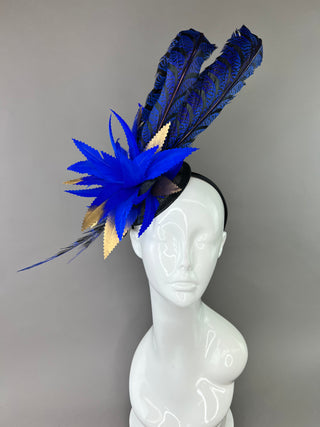 ROYAL BLUE LADY AMHERST FASCINATOR