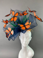 Load image into Gallery viewer, Monarch Butterfly Kentucky Derby Hat