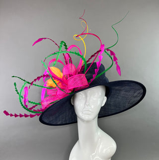 Navy Blue Derby Hat