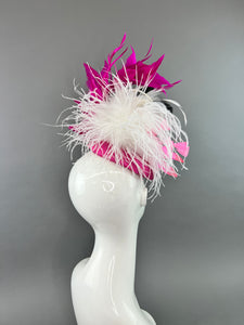 PINK AND WHITE BLOOM FASCINATOR