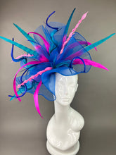 Load image into Gallery viewer, ROYAL BLUE OMBRE CRINOLINE FASCINATOR