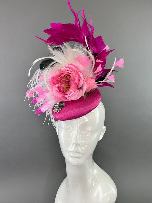 PINK AND WHITE BLOOM FASCINATOR