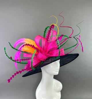 Blue and Pink Derby Hat