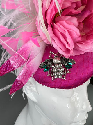 PINK AND WHITE BLOOM FASCINATOR
