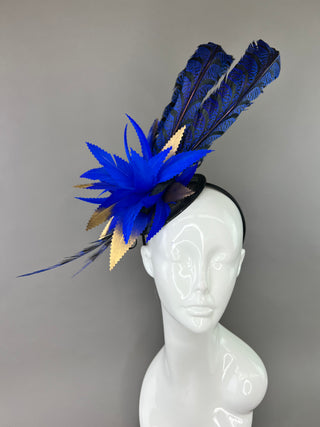 ROYAL BLUE LADY AMHERST FASCINATOR