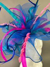 Load image into Gallery viewer, ROYAL BLUE OMBRE CRINOLINE FASCINATOR