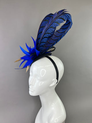 ROYAL BLUE LADY AMHERST FASCINATOR