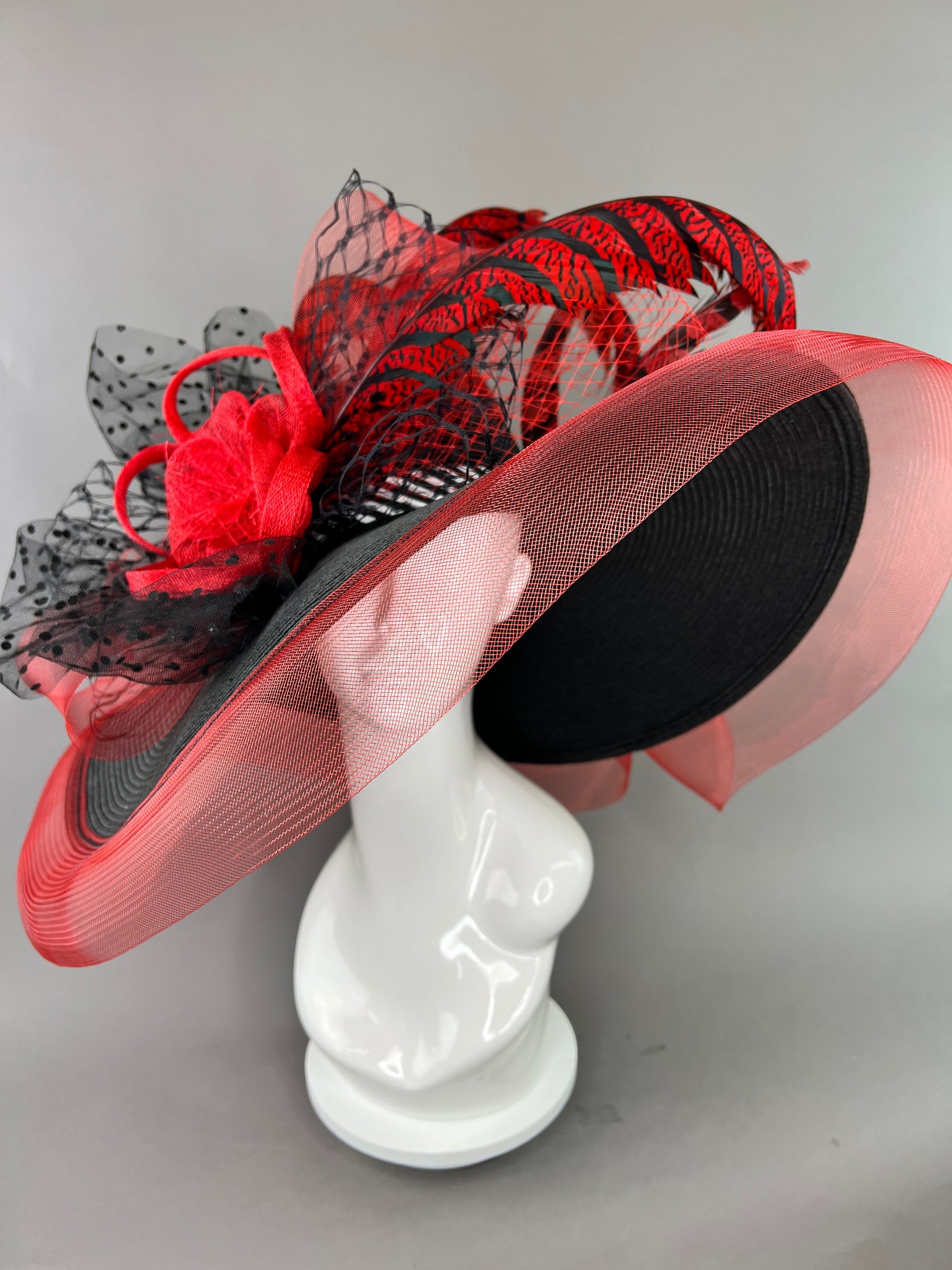 Red and black hats for wedding deals