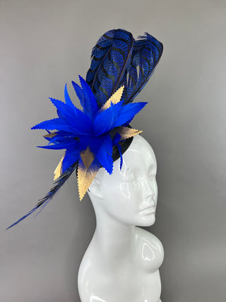 ROYAL BLUE LADY AMHERST FASCINATOR