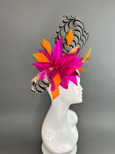 Load image into Gallery viewer, FUCHSIA AND ORANGE FASCINATOR