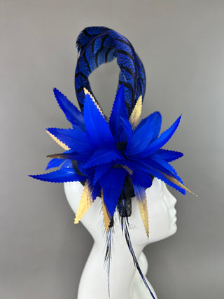 ROYAL BLUE LADY AMHERST FASCINATOR