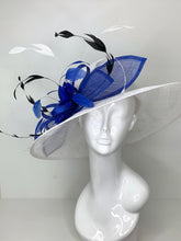Load image into Gallery viewer, WHITE, ROYAL BLUE, BLACK DERBY HAT