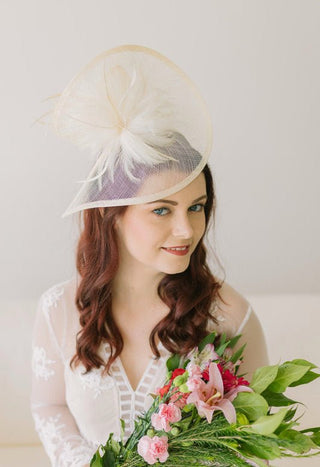 Ivory Fascinator - The Hat Hive